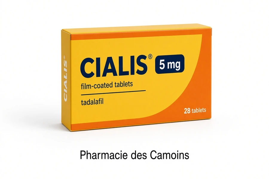 Boîte Cialis 5 mg comprimés pelliculés tadalafil