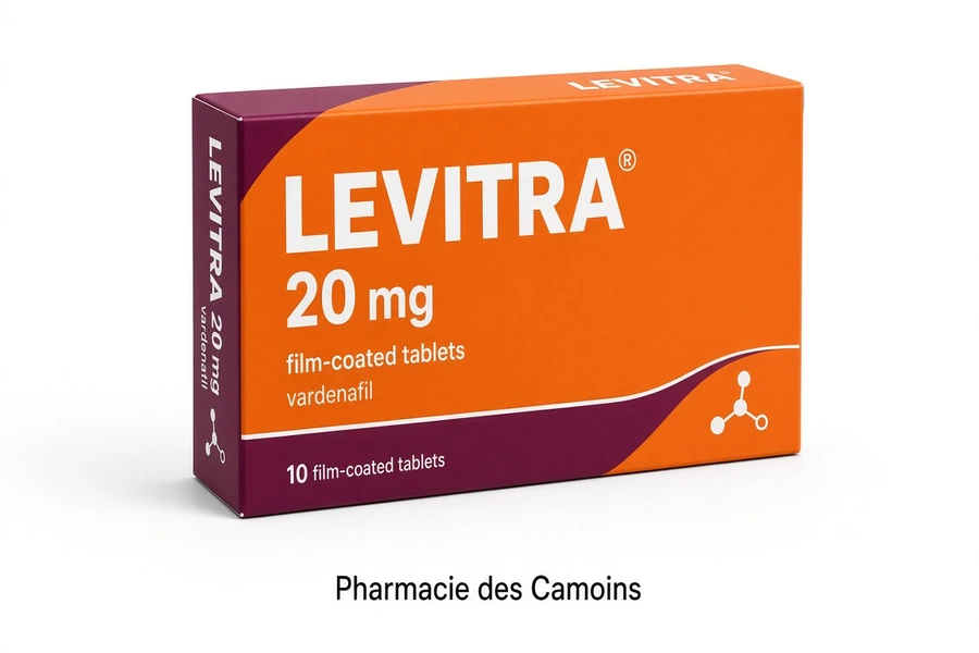 Boîte de Levitra 20 mg vardénafil en pharmacie