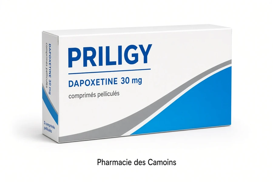 Boîte de Priligy 30 mg 60 mg comprimés dapoxétine