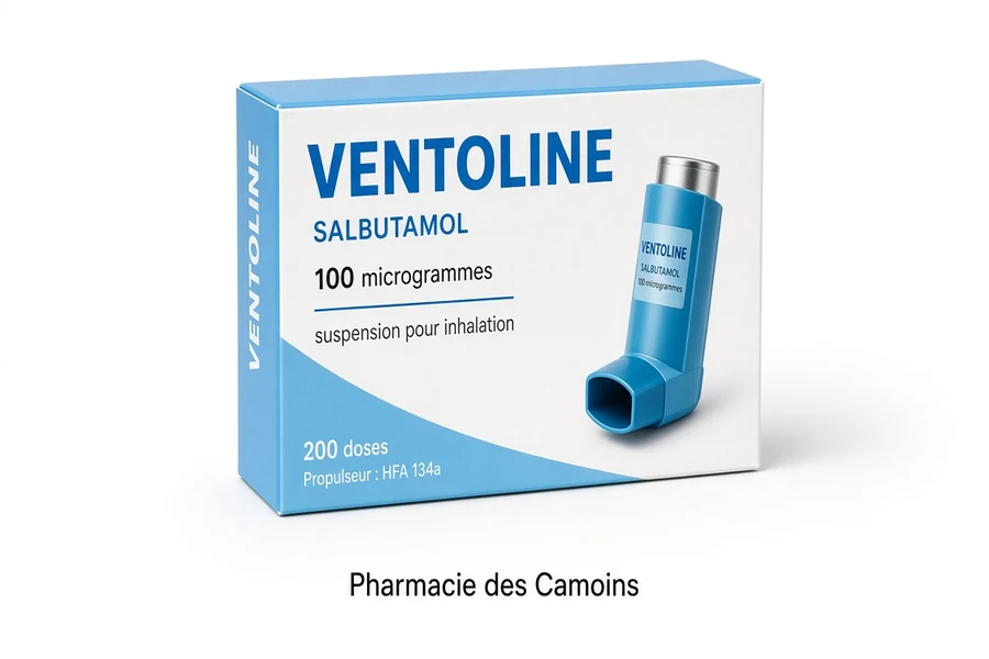 Inhalateur Ventoline 100 microgrammes salbutamol