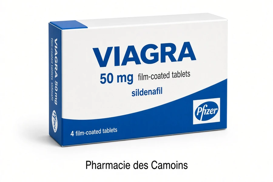 Boîte de Viagra 50 mg sildénafil Pharmacie des Camoins
