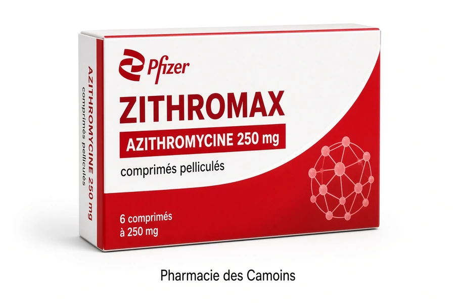 Boîte de Zithromax 250 mg comprimés azithromycine
